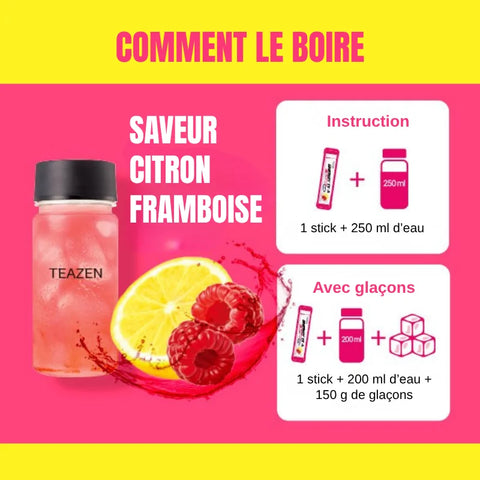 TEAZEN Energy Tea Boost – Prébiotiques Guarana – 10 sticks