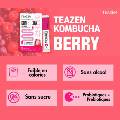 TEAZEN Kombucha Fruits Rouges – 10 sachets