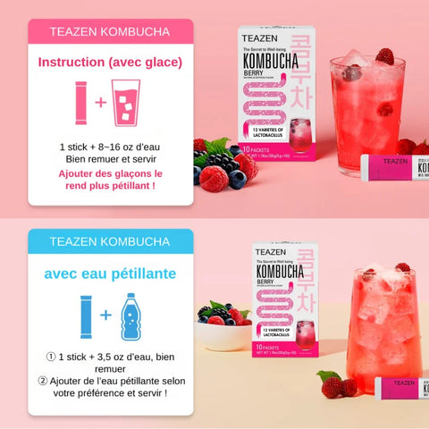 TEAZEN Kombucha Fruits Rouges – 10 sachets