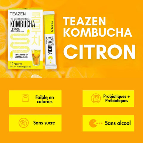 TEAZEN Kombucha Citron Classique – 10 sachets