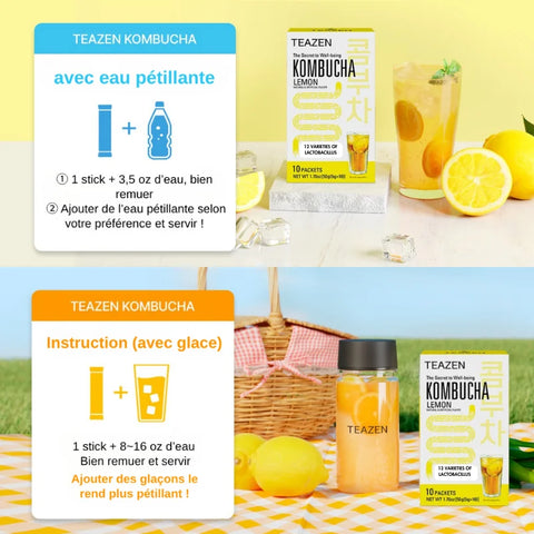 TEAZEN Kombucha Citron Classique – 10 sachets