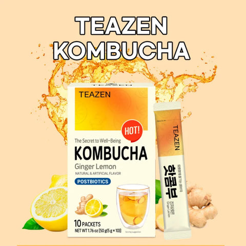 TEAZEN Kombucha Citron Gingembre – 10 sticks