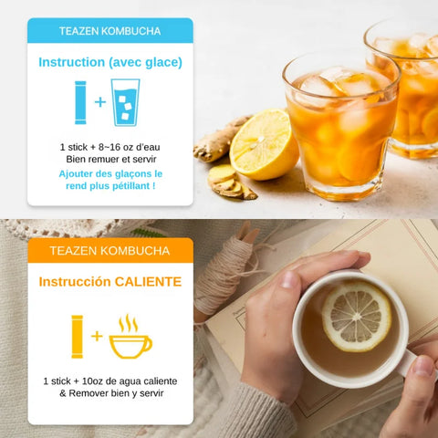 TEAZEN Kombucha Citron Gingembre – 10 sticks