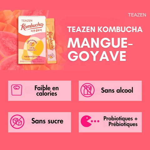 TEAZEN Kombucha Mangue Goyave – 10 sachets