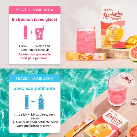 TEAZEN Kombucha Mangue Goyave – 10 sachets