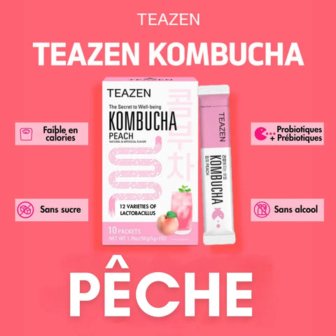 TEAZEN Kombucha Pêche – 10 sachets